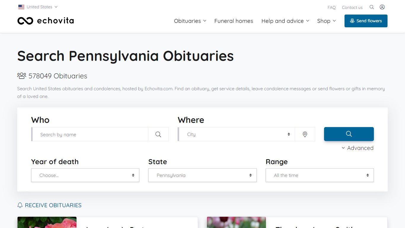 Pennsylvania Obituaries - Latest Obituaries in Pennsylvania - echovita.com