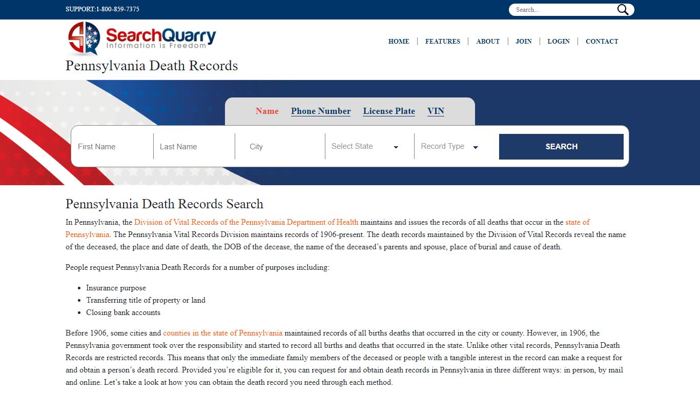 Pennsylvania Death Records | Enter a Name to View Death Records